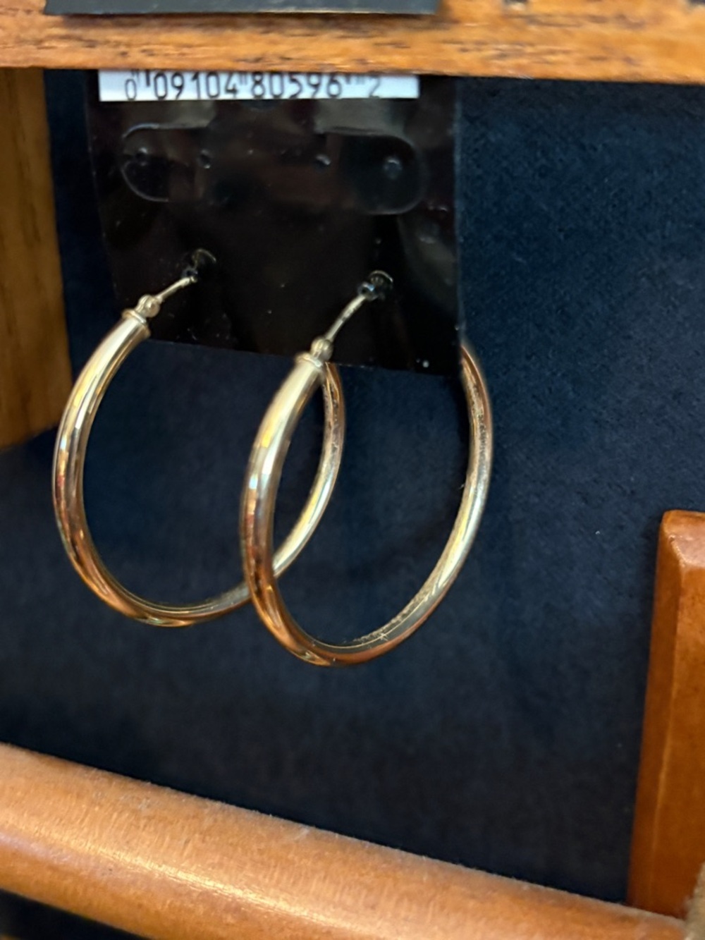 14k Yellow Gold Eterna Gold 1 1/2 inch Polished Gold Hoop Earrings for Women